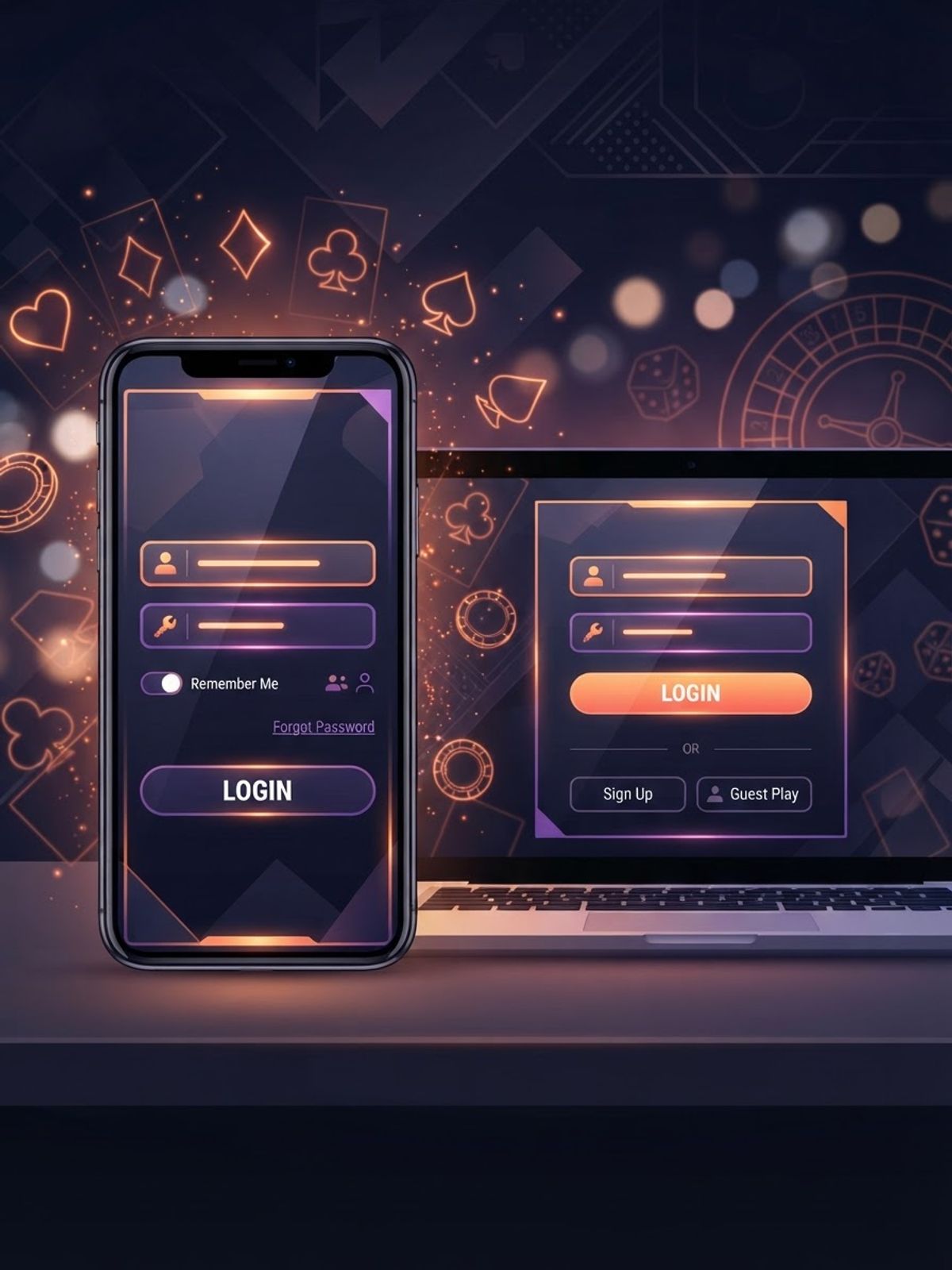 JackpotRaider casino login interface on screen